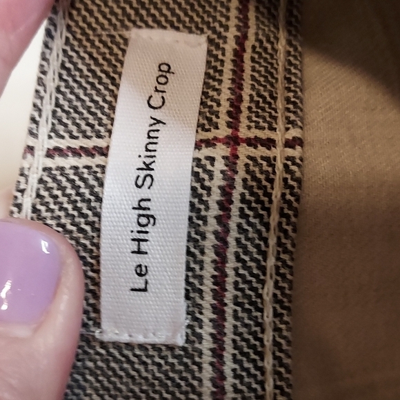 Frame Le High Skinny Crop Plaid Jeans Size 32 - Picture 9 of 13